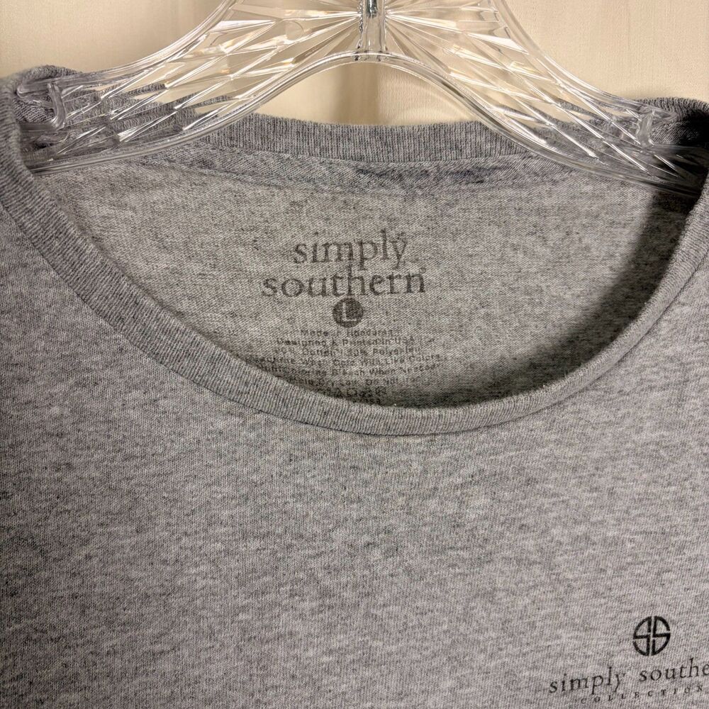 Simply Southern Raised on Sweet Tea and Jesus Gray Long Sleeve Shirt Large - Picture 5 of 8